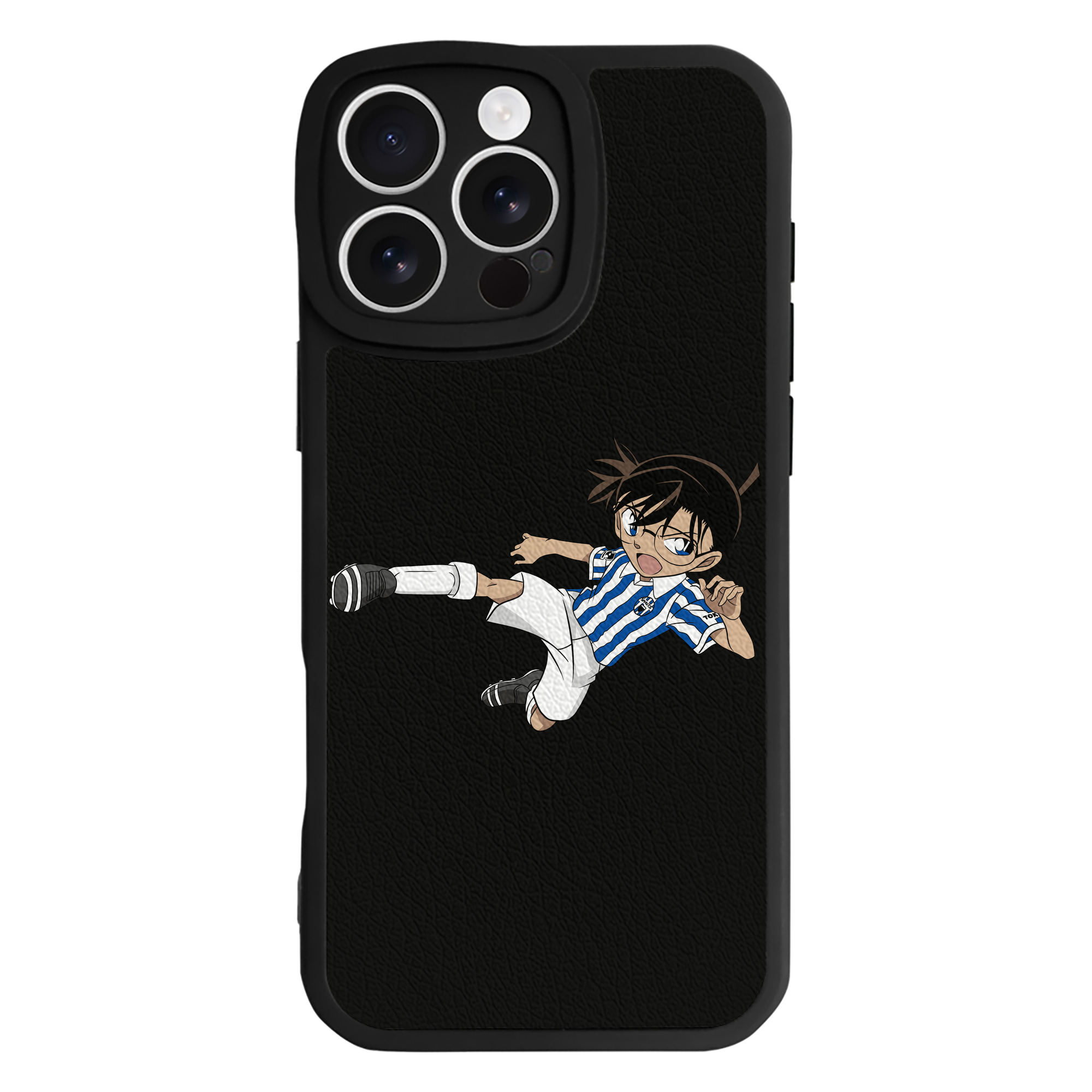 （画像用） 名探偵コナン 江戸川 コナン Detective Conan Conan Edogawa 【iPhone 16シリーズ対応】シリコンスマホケース（レザー調） 材質：シリコン